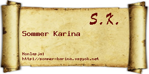Sommer Karina névjegykártya